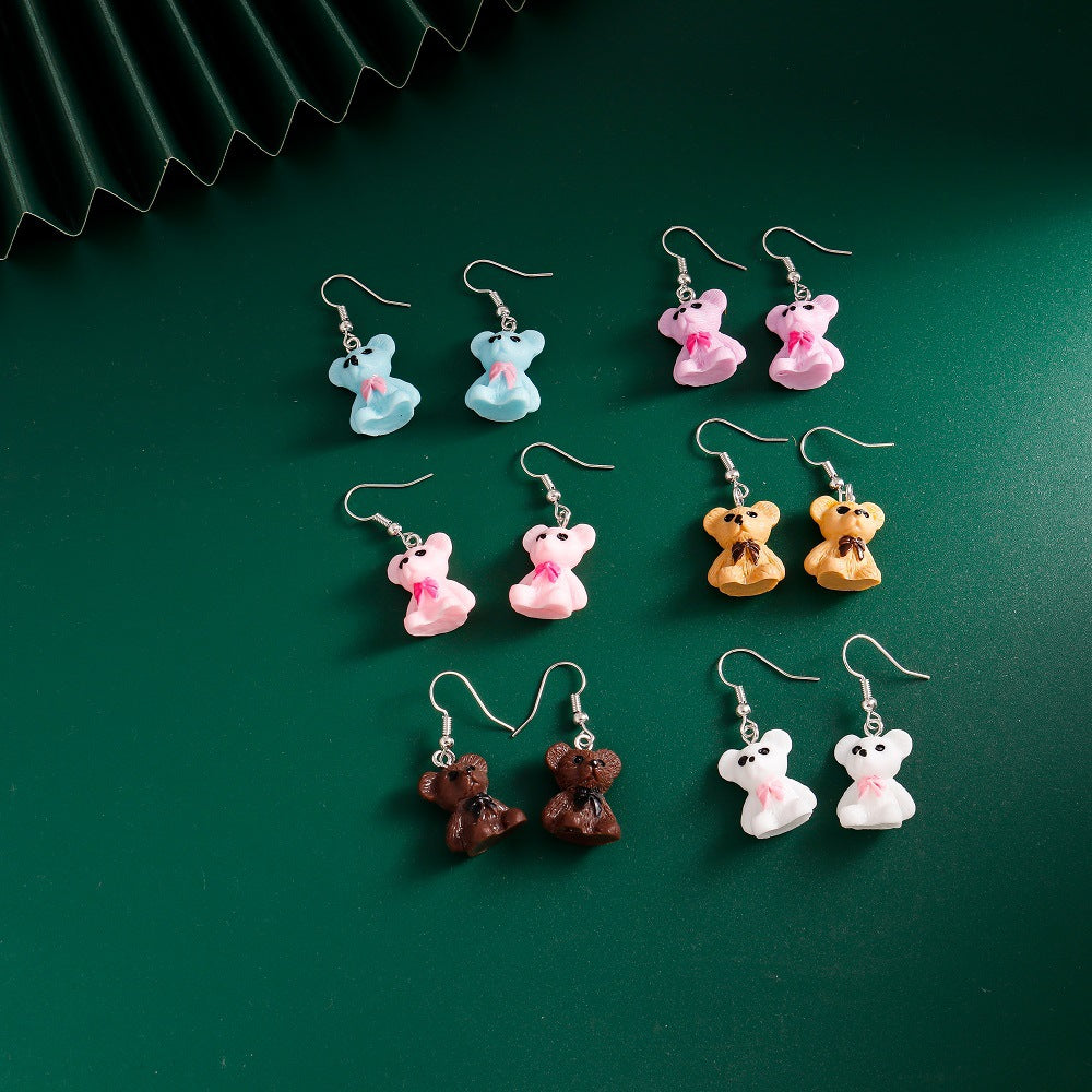 Alloy animal teddy bear earrings MYA-YueS015