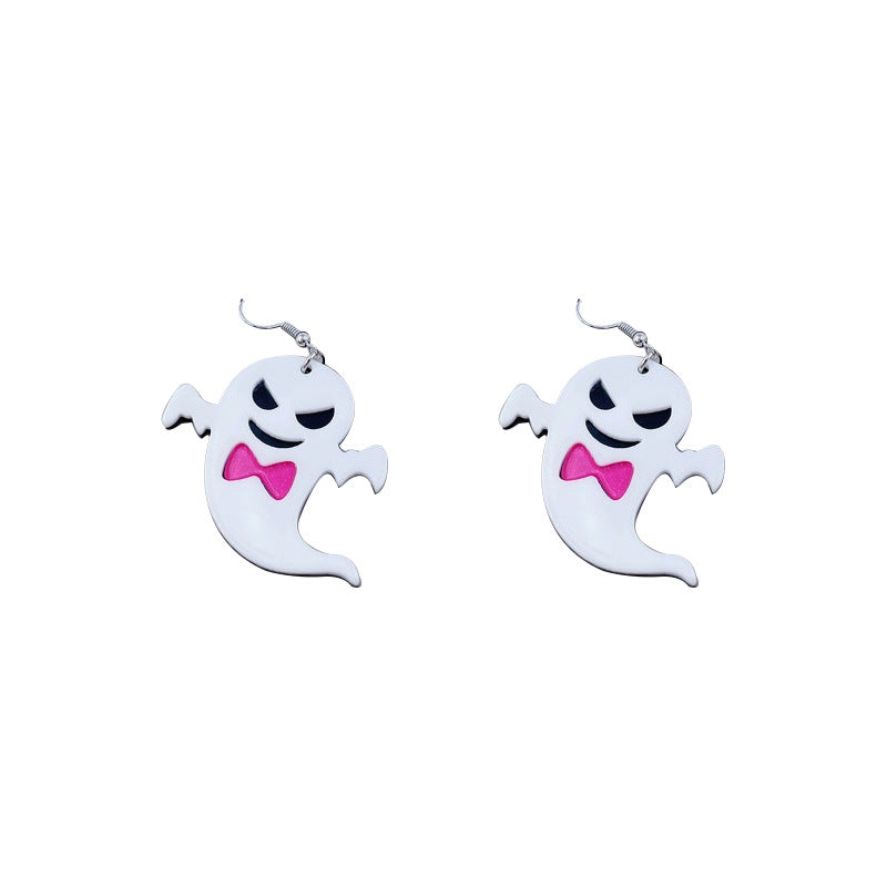 Acrylic Halloween Bowtie Ghost Earrings (Minimo de Compra 3) MIC-OuG051