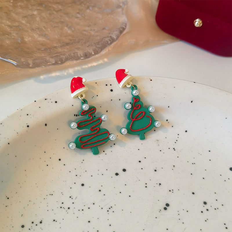 New alloy Christmas tree earrings (Minimo de Compra 5) MIC-JiuY074