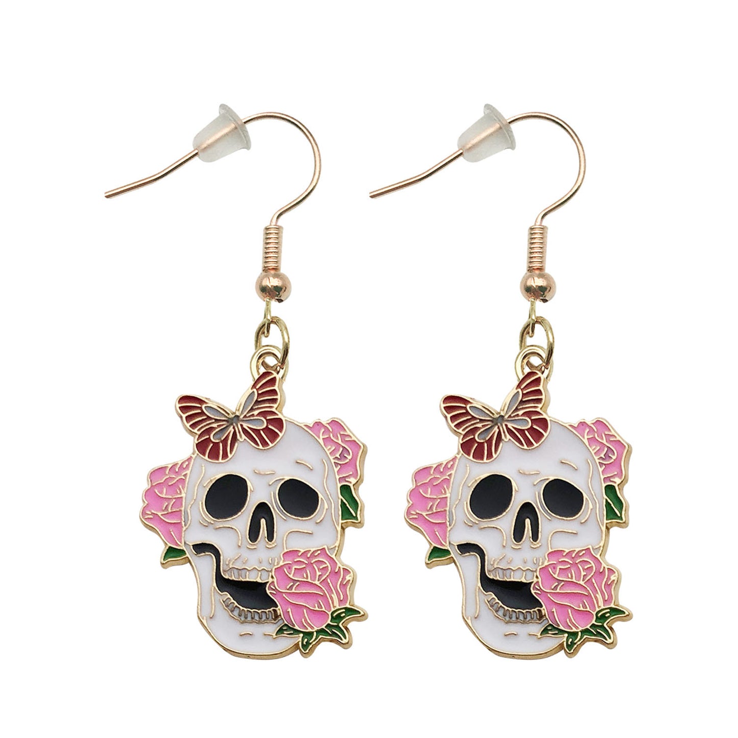 Alloy Halloween skull flower butterfly earrings (Minimo de compra 5) MIC-OuL005