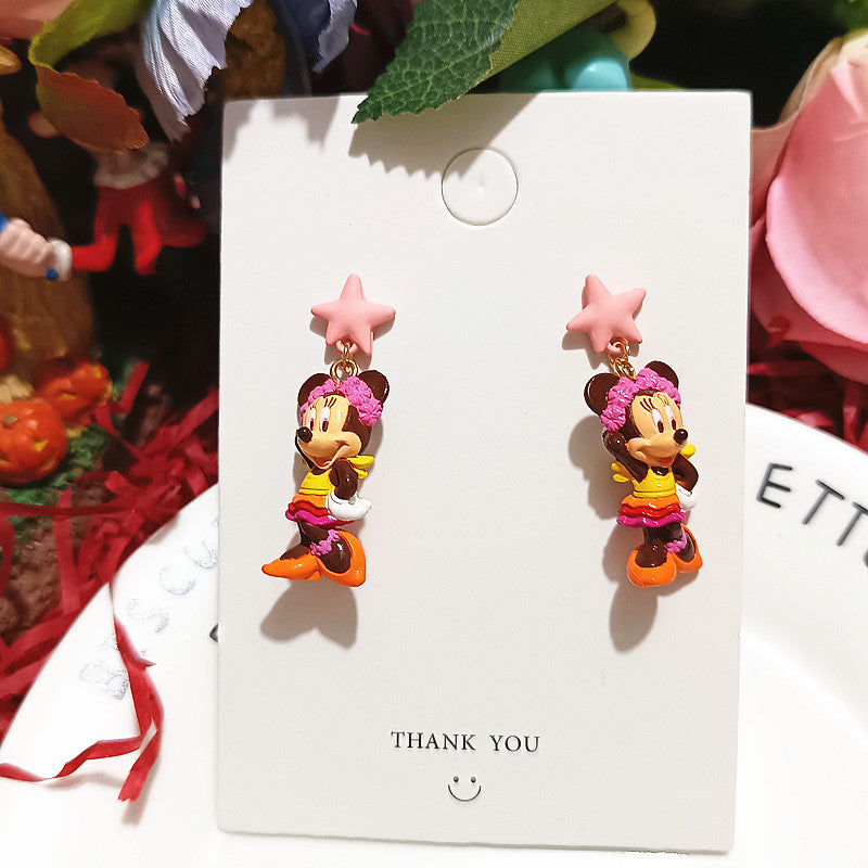 Alloy Donald Duck Minnie Earrings MYA-XingJ082