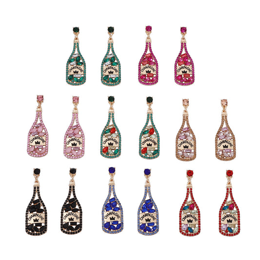 Alloy Letter Wine Bottle Earrings MIC-YueL017