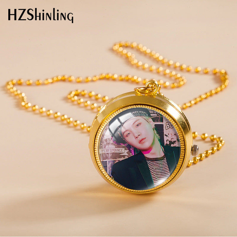 Alloy Time Gem Pocket Watch Necklace MIC-XiangL029