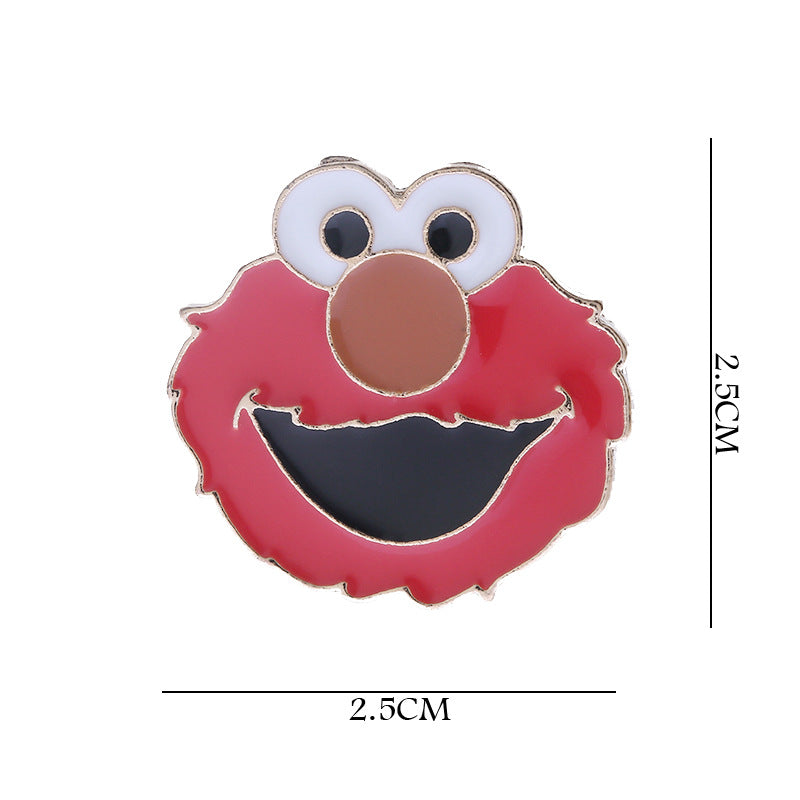 Alloy Cute Sesame Street Elm Bird Brooch MIC-QiSen016