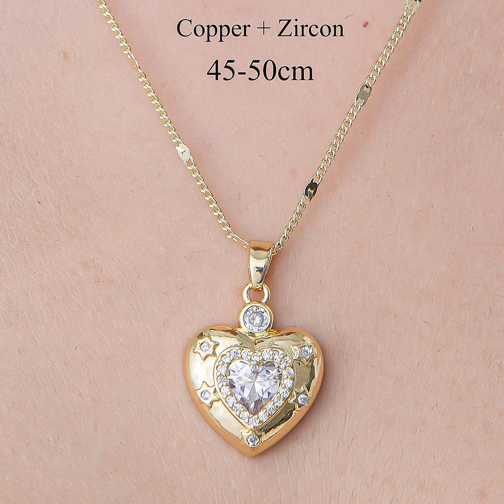 Alloy Eye Peach Heart Snake Necklace (Minimo de Compra 10) MYA-QiZ003