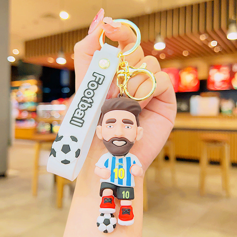 PVC cartoon football Messi keychain MYA-YiD039