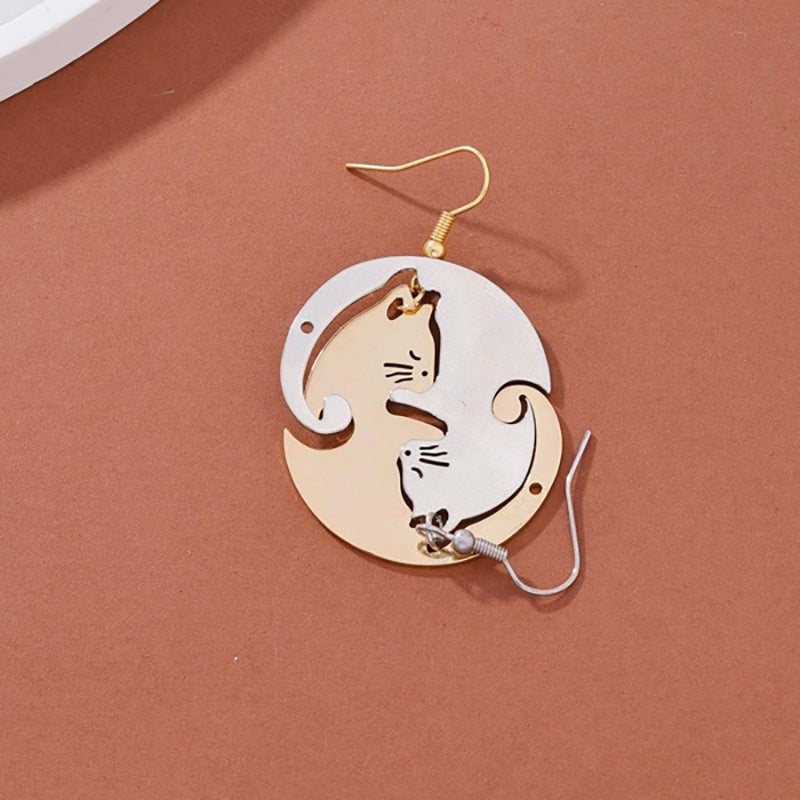 Acrylic Moon Cat Earrings MIC-LingX007