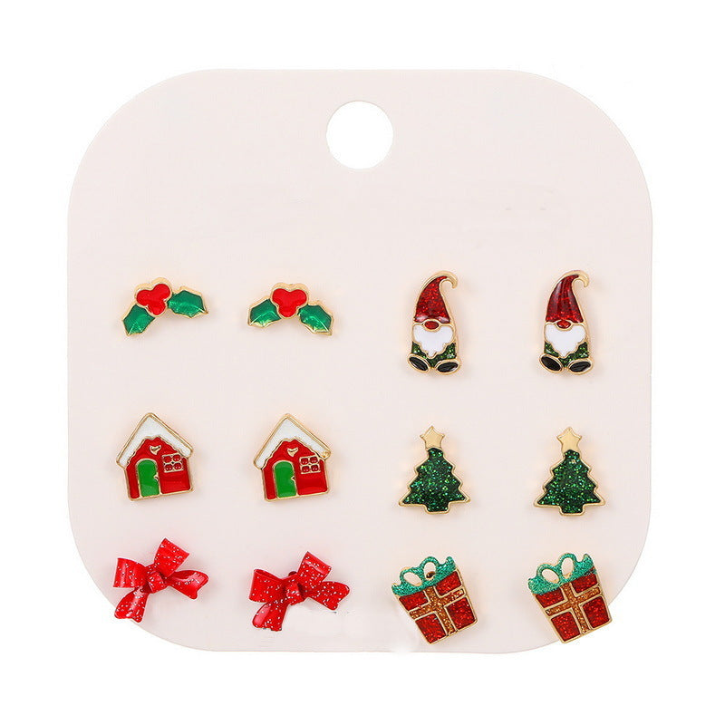 Alloy Drop Oil Santa Claus Earrings (Minimo de Compra 2)  MIC-YingH010