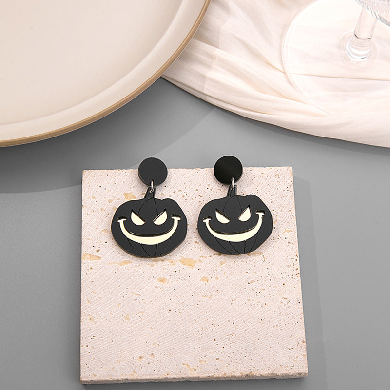 Acrylic Halloween Bat Spider Castle Earrings MIC-MDD041