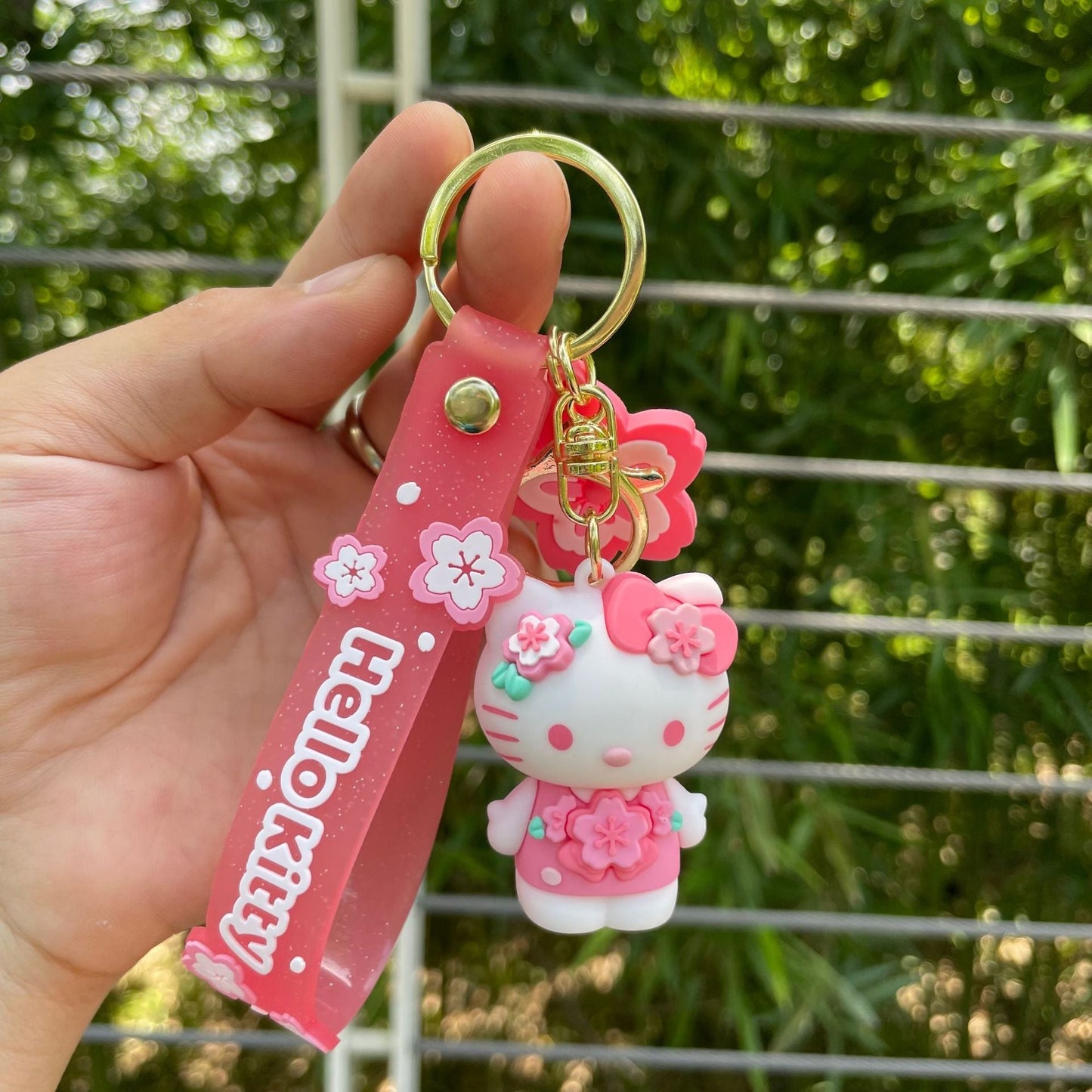 PVC pink cherry blossom KeychainMinimo de compra 2 MIC-YaoP006