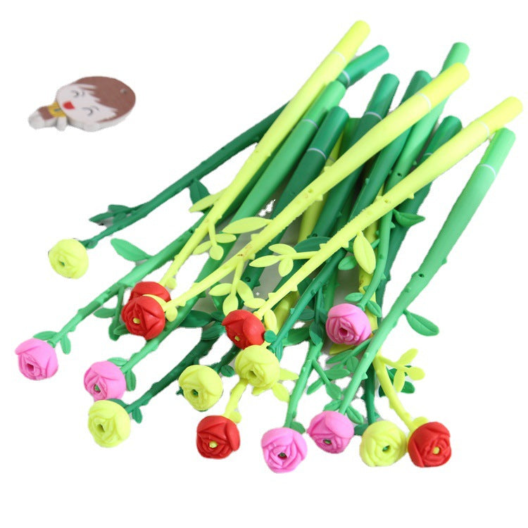 Ballpoint Pen Plastic Creative Cute Cartoon Simulation Flower Gel Pen CaiW005