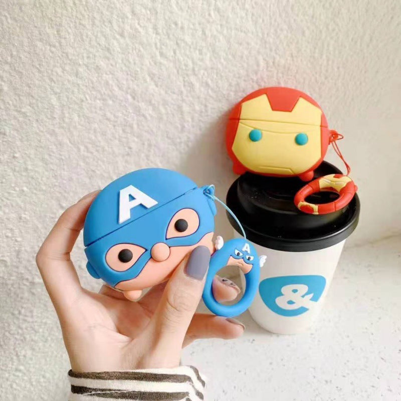 Silicone trendy brand Marvel earphone case (Minimo de compra 2) MIC-JLF014