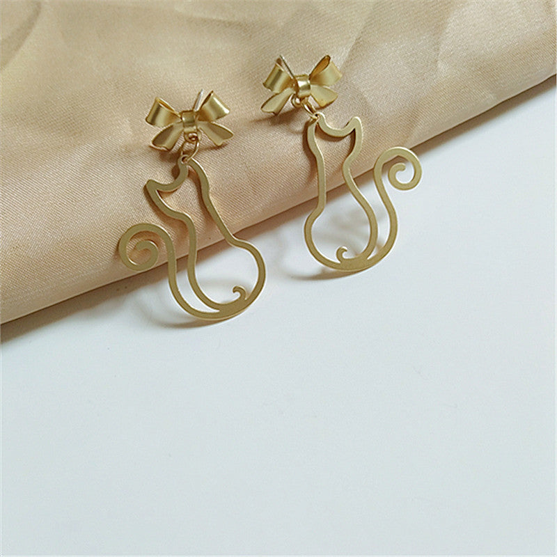 Earrings Alloy Cartoon Cat Bow aimei005