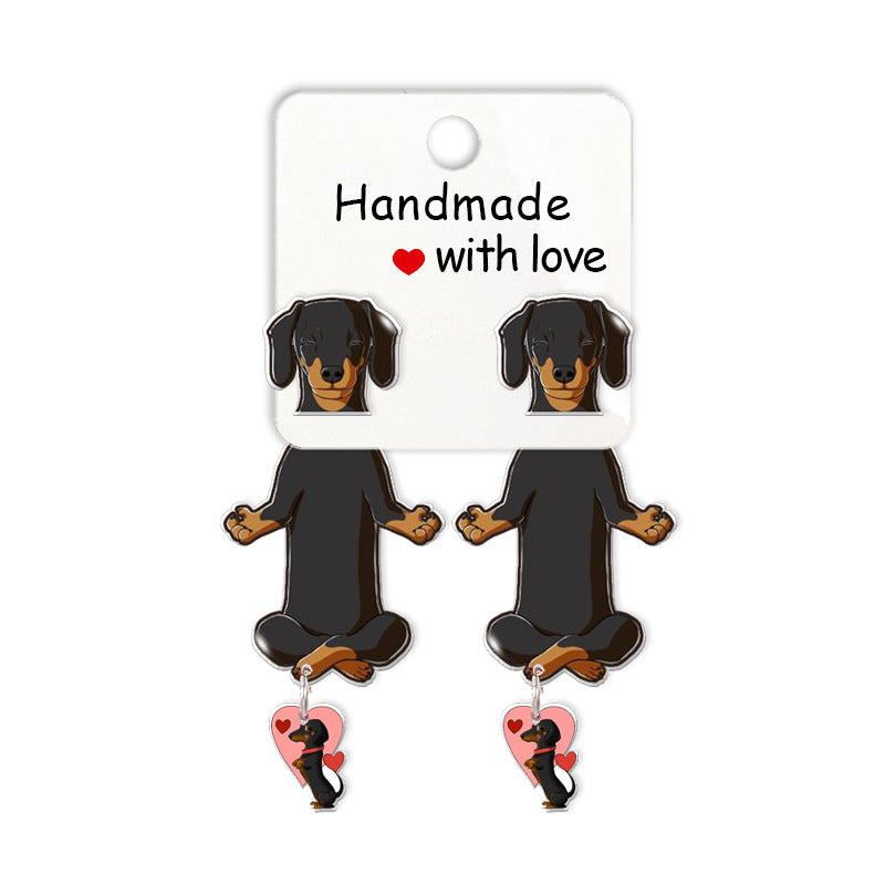 Alloy cartoon sausage dog earrings (Minimo de compra 5) MIC-XiangL109