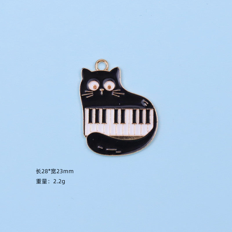 Alloy cartoon cute music notes cat accessories (Minimo de compra 10) MYA-ZeY006