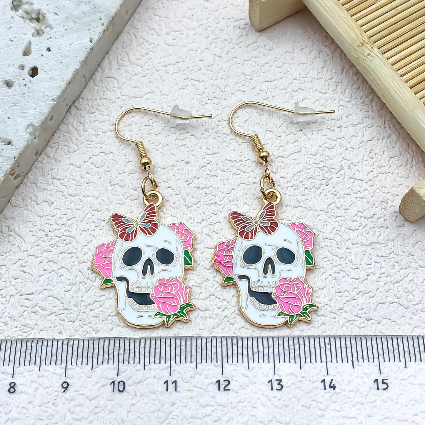 Alloy Halloween skull flower butterfly earrings (Minimo de compra 5) MIC-OuL005