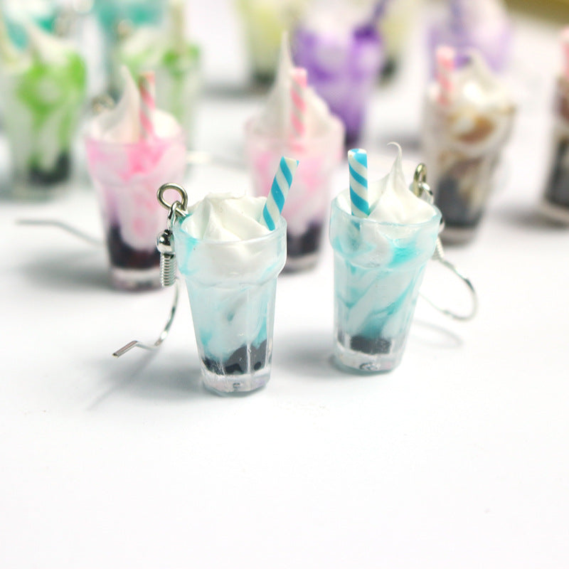 Acrylic Phantom Colored Pearl Earrings  (Minimo de Compra 2) MYA-PingH032