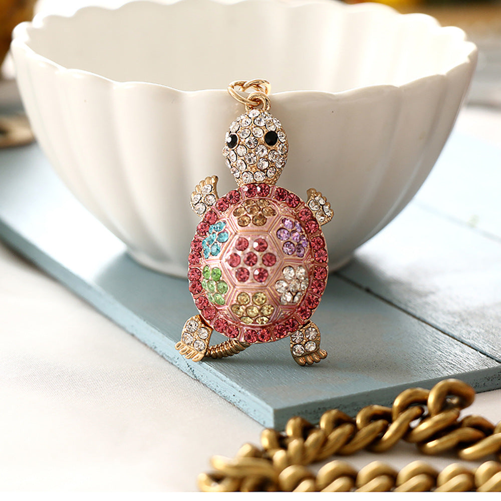 Lovely tortoise key ring with diamond  (Minimo de compra 2) MIC-ChaoK012