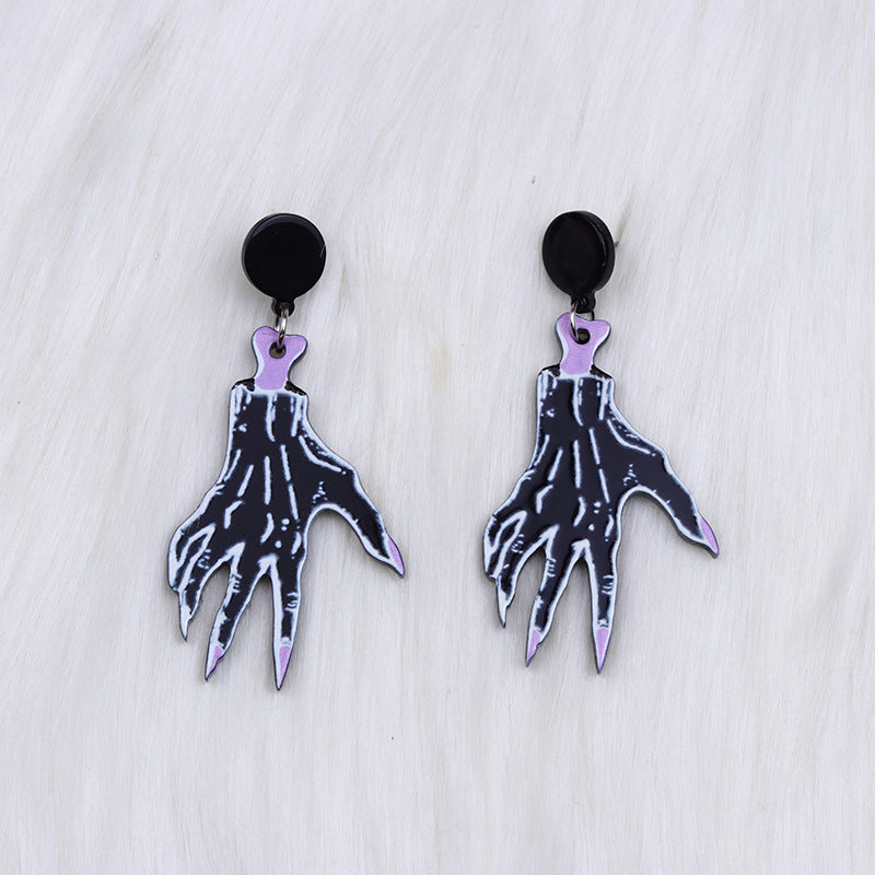 Acrylic Halloween Claw Skeleton Earstuds (Minimo de Compra 2) MIC-DuA020