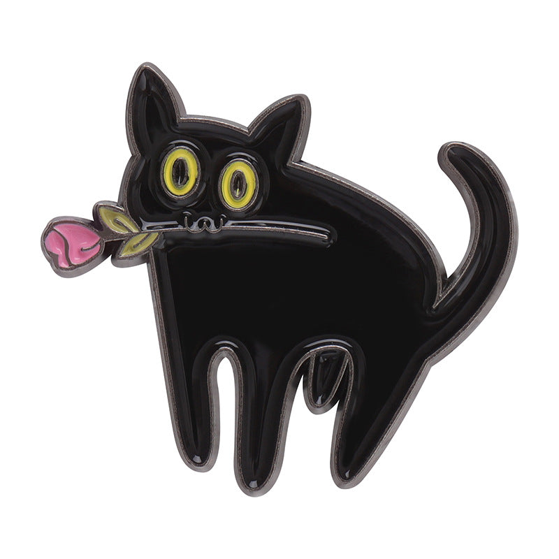 Alloy black cat brooch MIC-QiH002