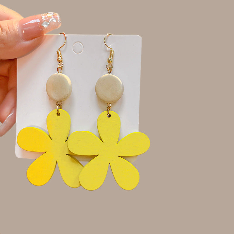 Alloy candy color flower earrings MIC-HongC004