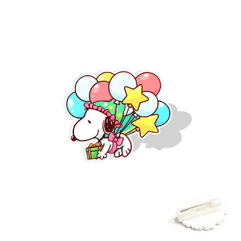 Acrylic cartoon cute Snoopy brooch (Minimo de compra 2) MYA-WeiJ011