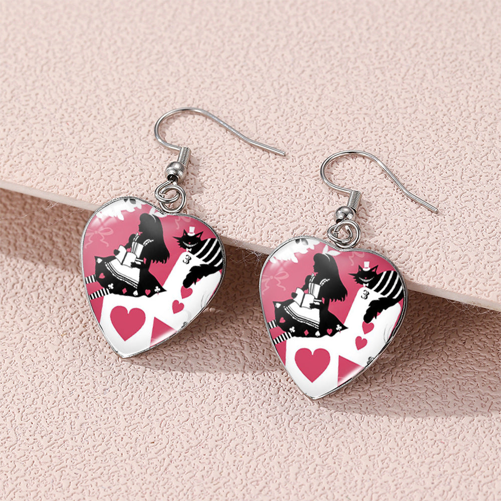 Alloy stainless steel Alice's Wonderland earrings (Minimo de compra 5) MIC-XiangL113