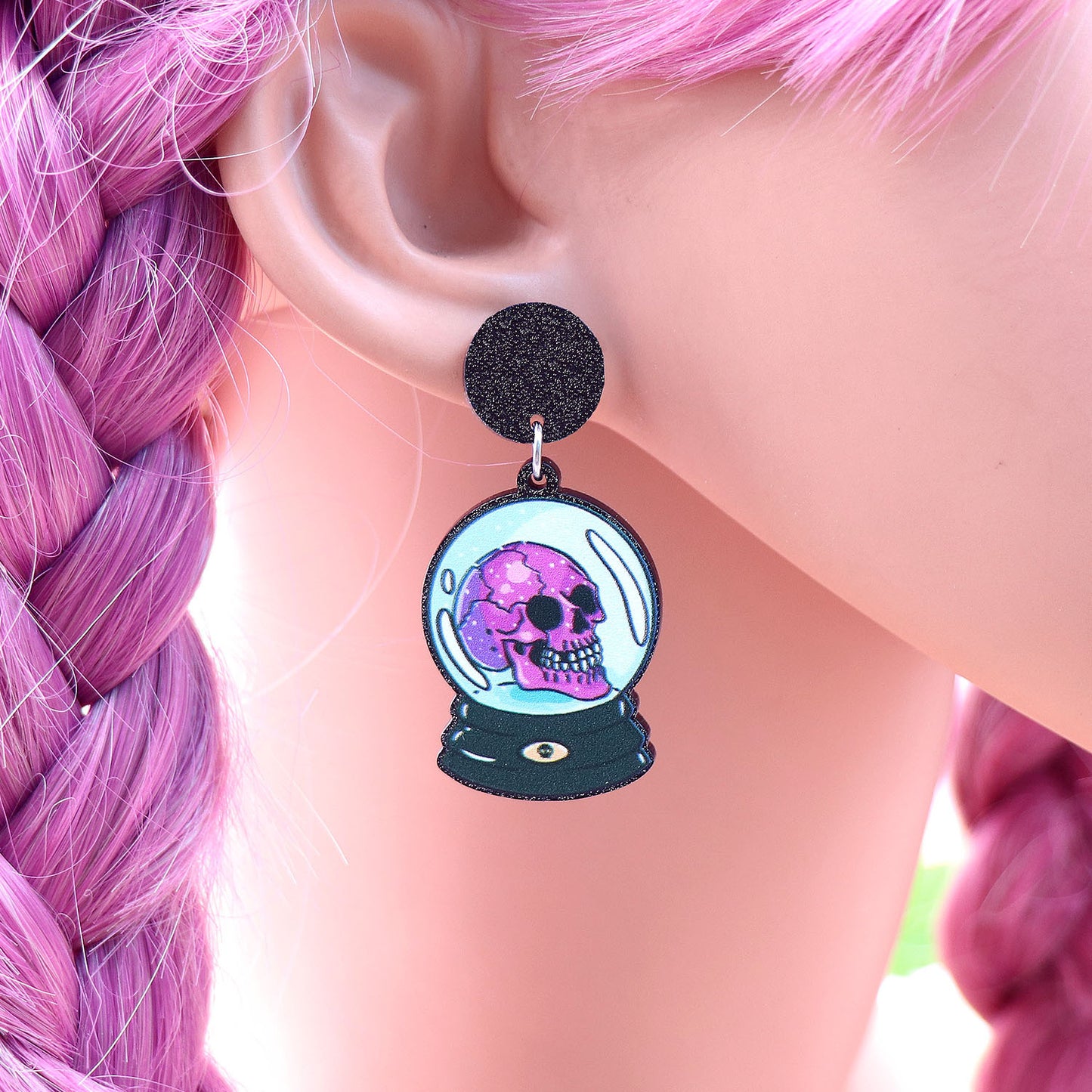 Acrylic Halloween Skull Earstuds (Minimo de compra 5) MIC-XiaoY042