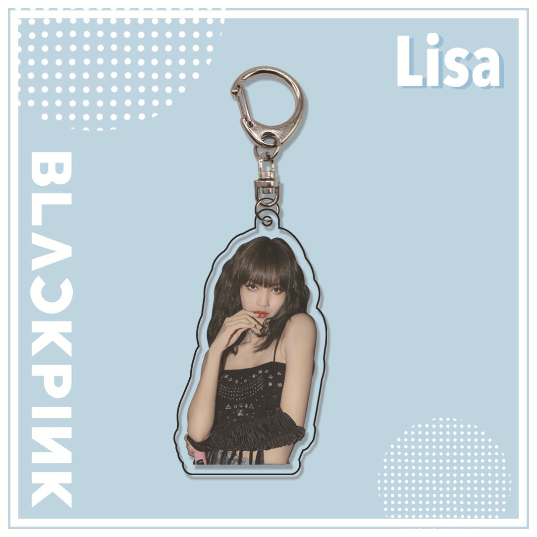 Acrylic pink ink double-sided blackpink keychain (Minimo de Compra 2)  MYA-ManM014