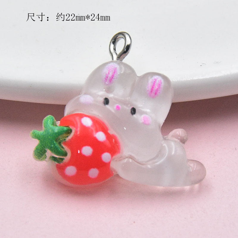 Resin cute cartoon strawberry accessories MIC-ZhiB010