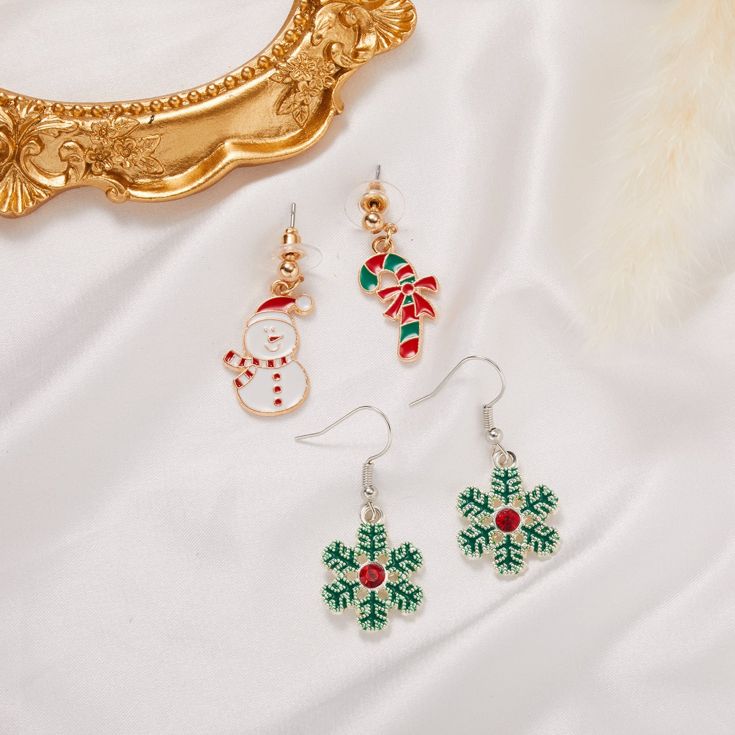 Alloy Christmas earrings (Minimo de Compra 2)  MIC-YingH003