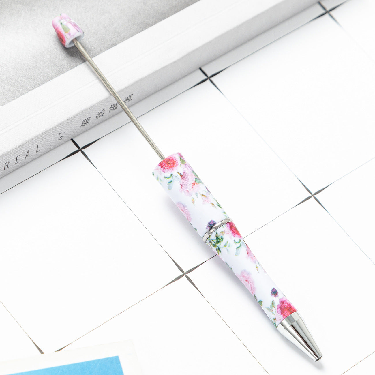 DIY Leopard Floral Cow Plastic Bead Pen HuaH002