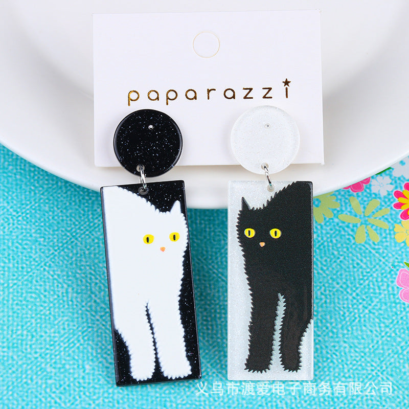 Acrylic cartoon cat earrings MIC-DuAi010