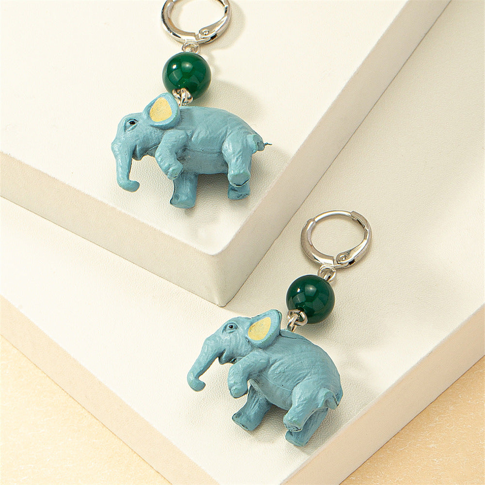 Alloy blue elephant earrings (Minimo de Compra 2) C