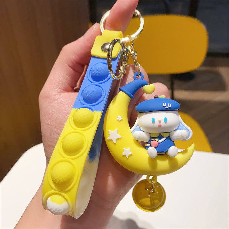 PVC moon rabbit keychain （Minimo de compra 2） MYA-YouM003