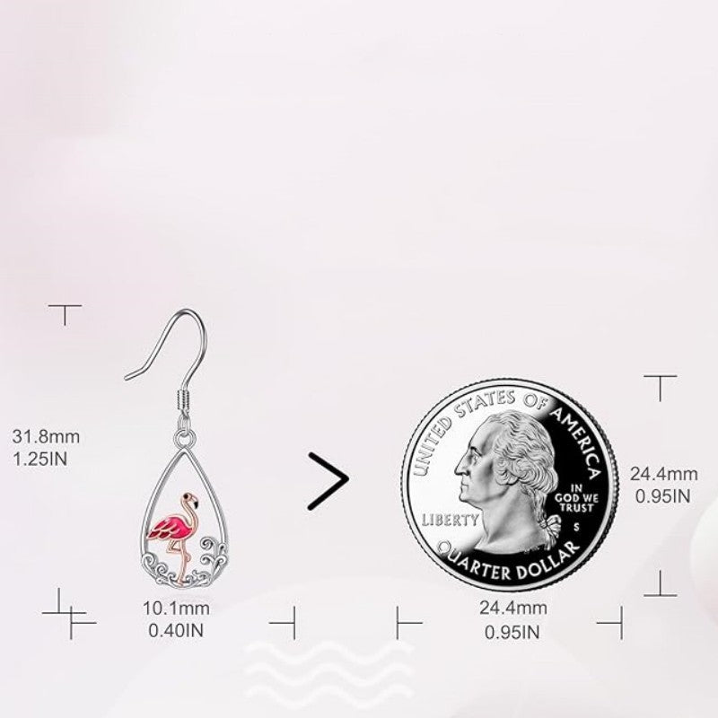 Alloy beautiful flamingo studded with diamond earrings (Minimo de compra 10) MIC-ZhuY010