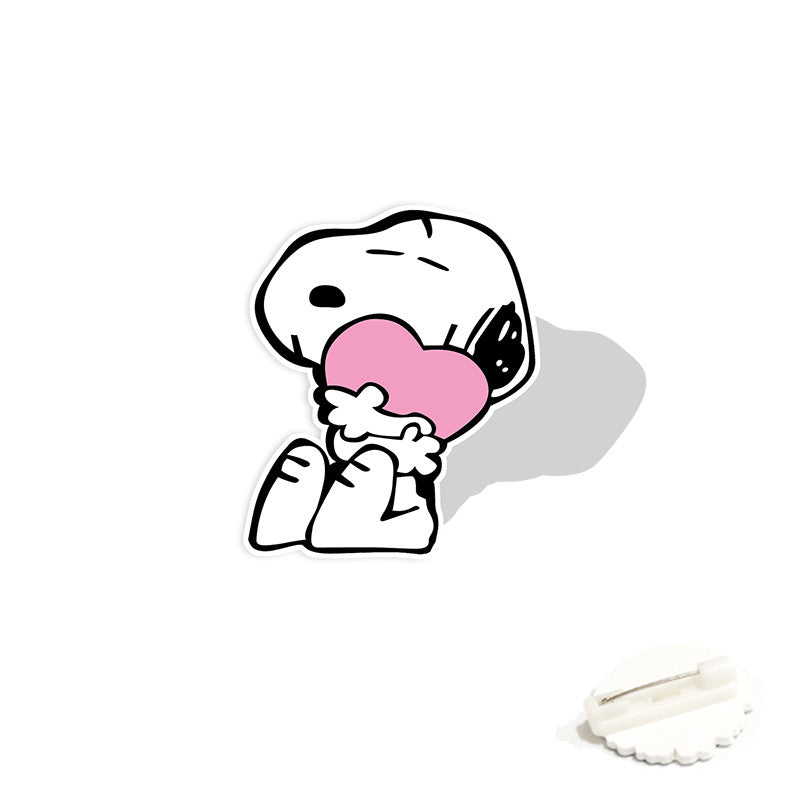 Acrylic cartoon cute Snoopy brooch (Minimo de compra 2) MIC-WeiJ001