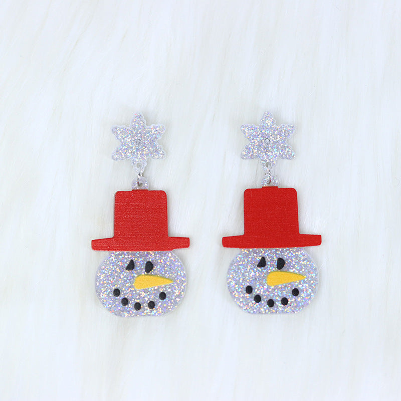 Alloy New Christmas Elk Snowflake Earrings (Minimo de Compra 2) MIC-DuA057