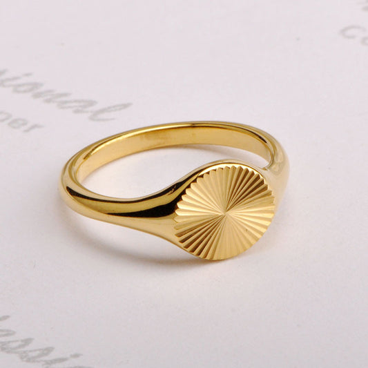 Stainless steel gold-plated sun ring MYA-YHZX004