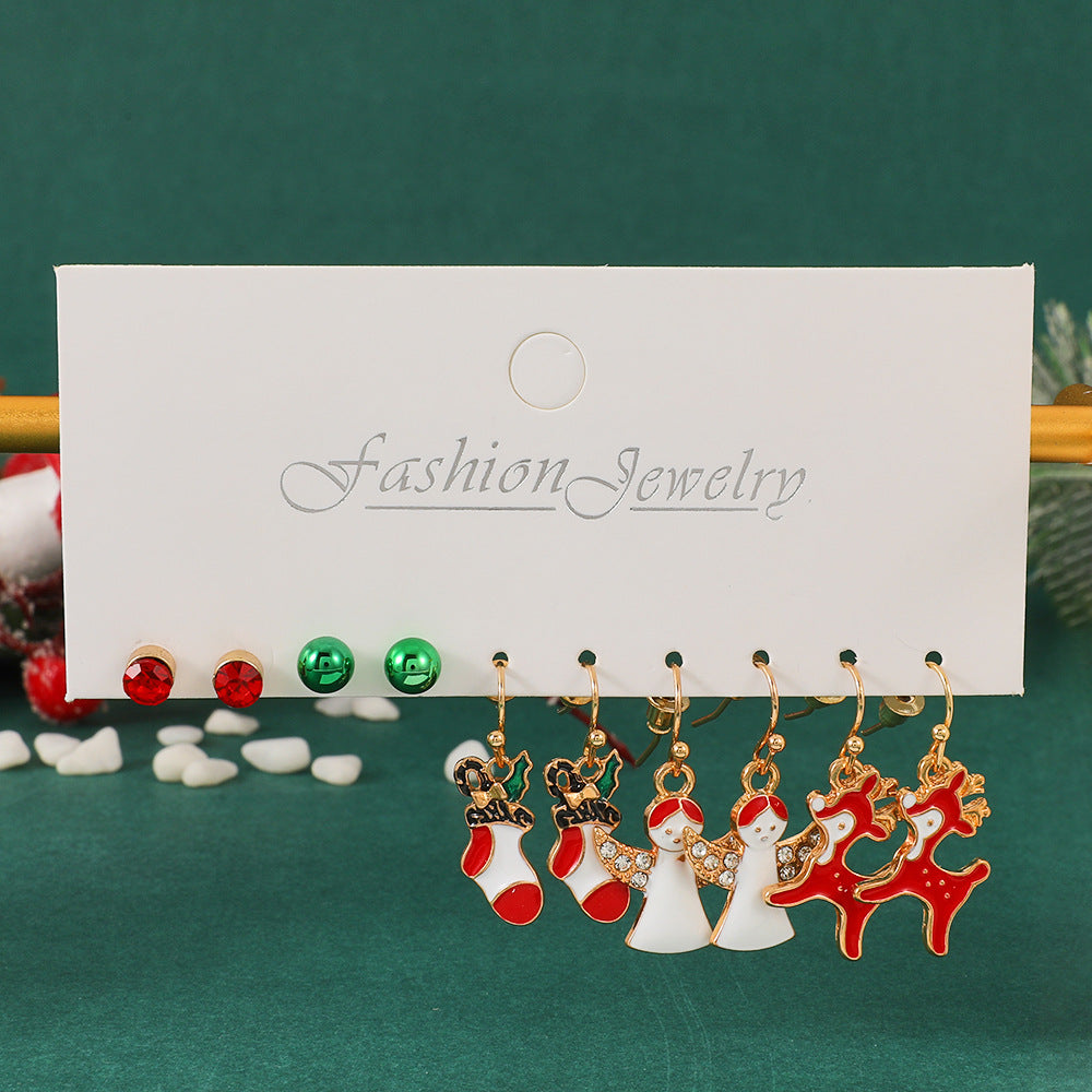 Alloy Christmas Day Earrings (Minimo de Compra 2) MIC-MiaoY093