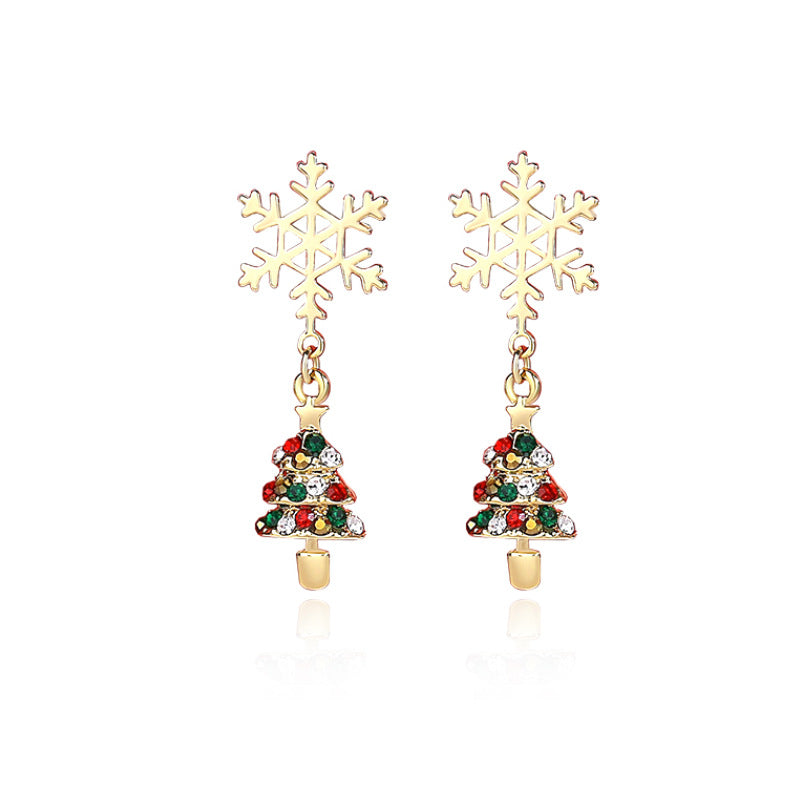 Alloy Asymmetric Snowflake Earrings (Minimo de Compra 2) MIC-DuoL005