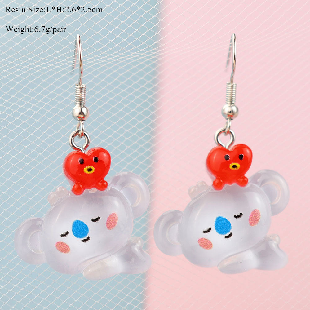 Resin cute cartoon animal earrings MIC-NiQ031