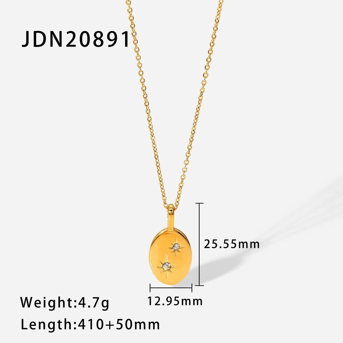 Stainless Steel Gold Plated Natural Stone Necklace MIC-JieD015