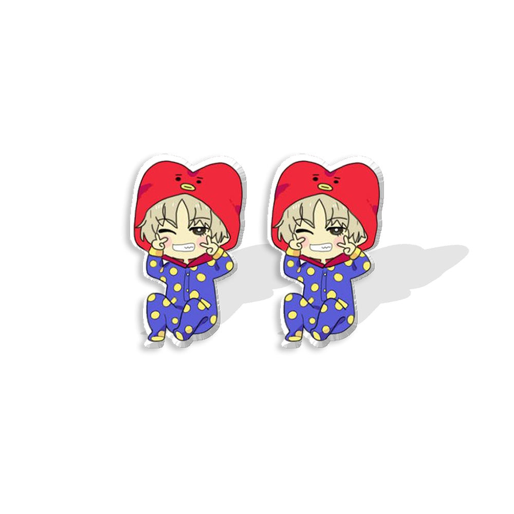 Acrylic BTS bulletproof youth group earrings (Minimo de compra 5) MIC-XiangL051