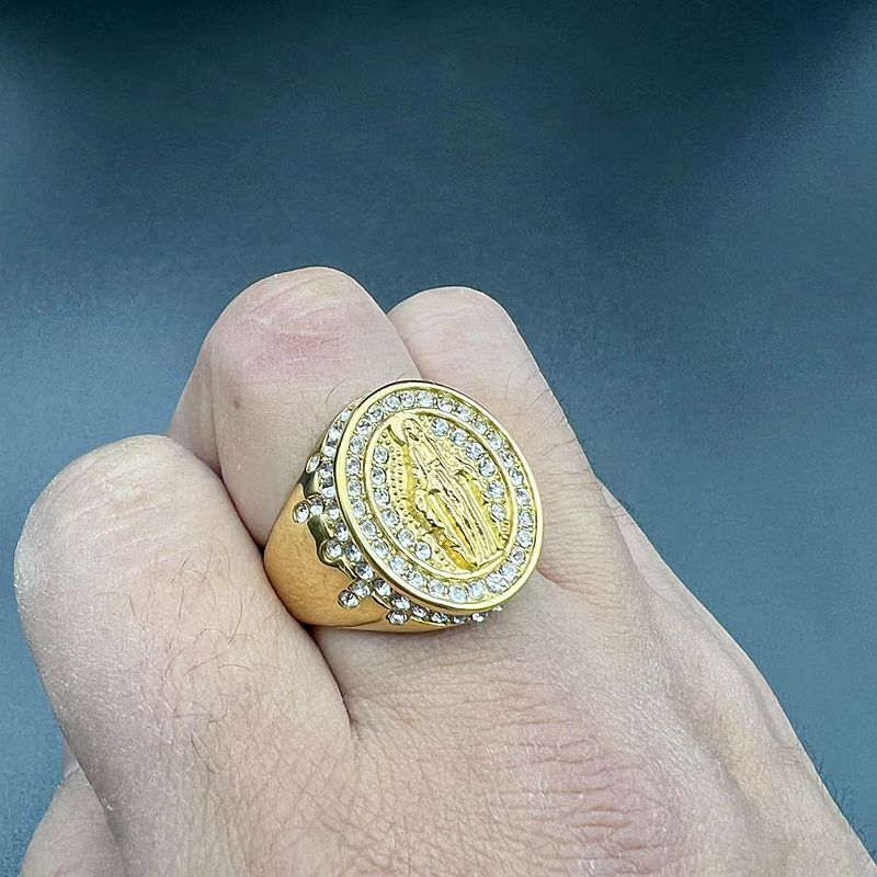 Gold Plated Stainless Steel Virgin Mary Ring MIC-FuY006