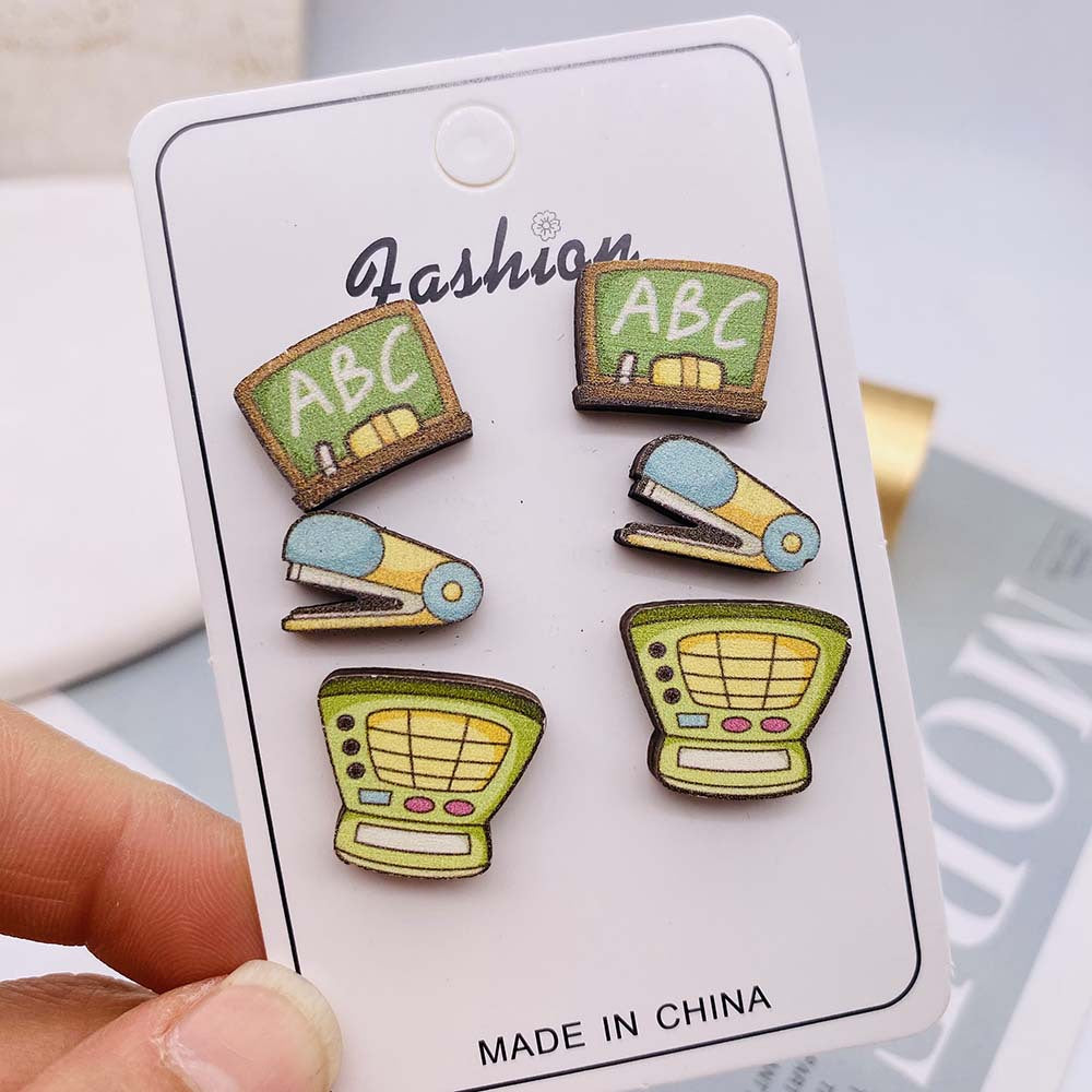 Alloy magnifying glass book earrings MIC-ChenY005