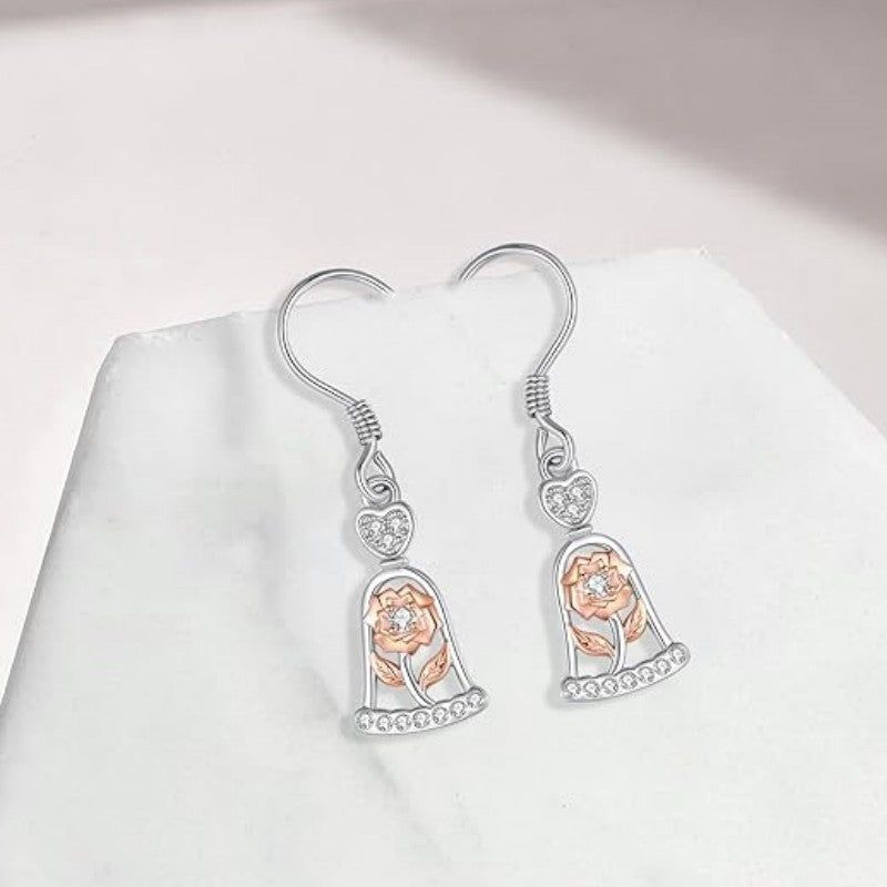 Alloy hollow flower inlaid diamond earrings (Minimo de compra 10) MIC-ZhuY008