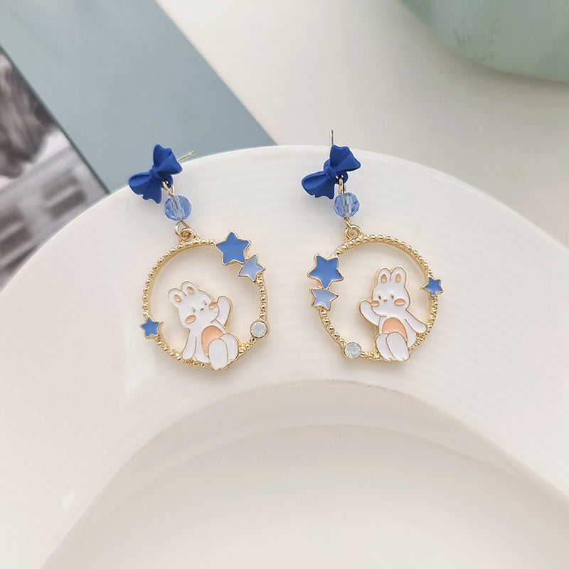 Alloy cute and fresh little rabbit earrings (Minimo de Compra 2) MIC-BLD067