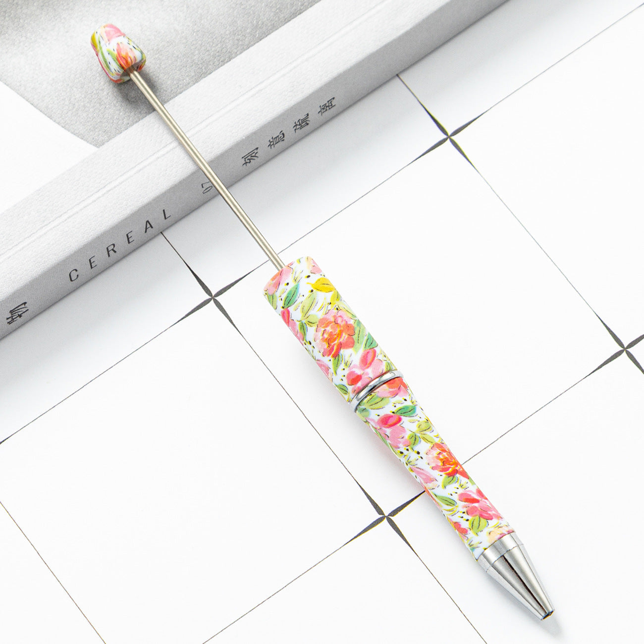 DIY Leopard Floral Cow Plastic Bead Pen HuaH002