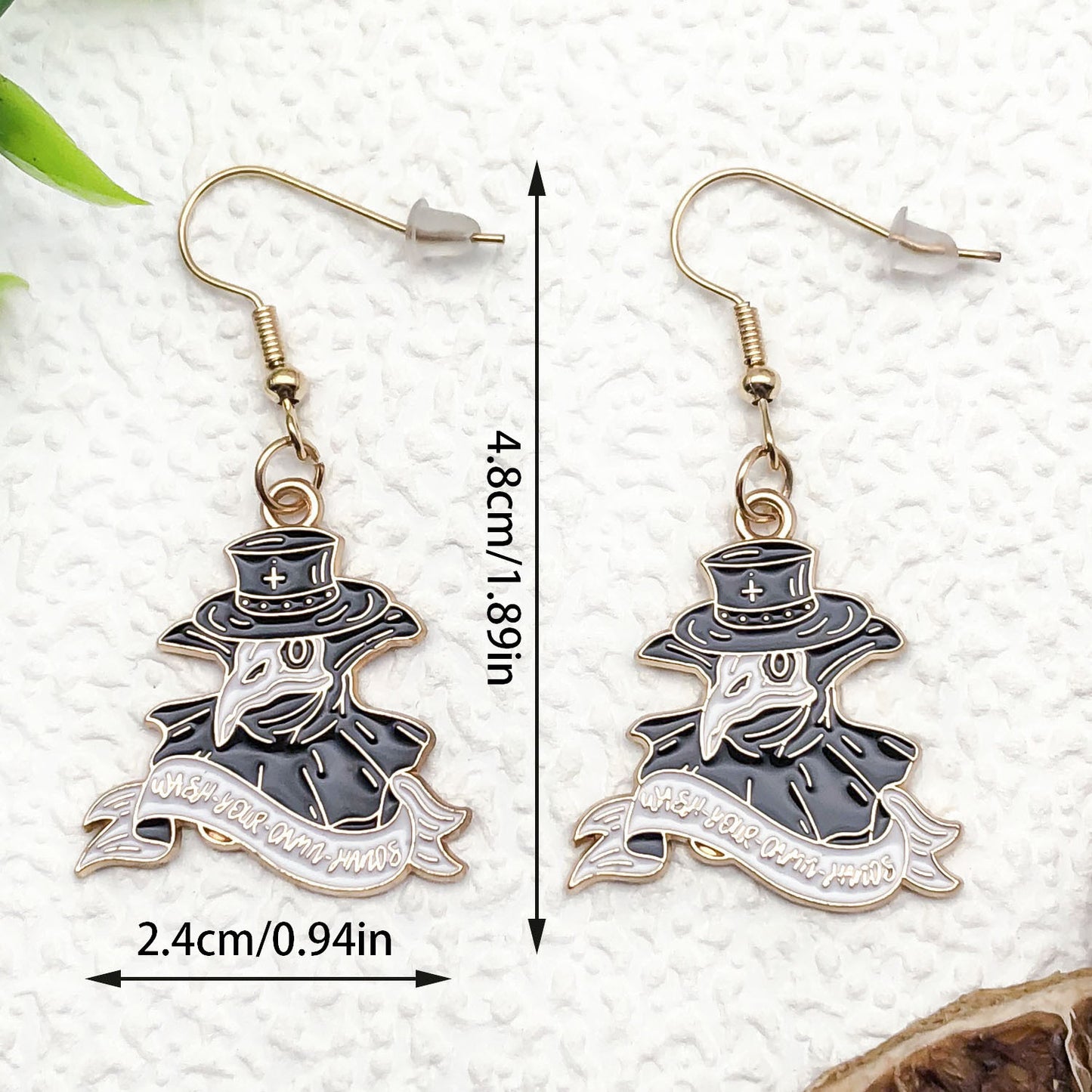 Alloy Halloween Crow Wizard Magic Hat Earrings (Minimo de compra 5) MIC-OuL013